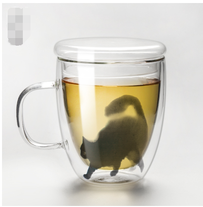 Taza Térmica de Vidrio Soplado con Diseño de Gato - Doble Aislamiento - Image 20