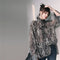 Blusa de Chifón con Cuello Parado y Volantes