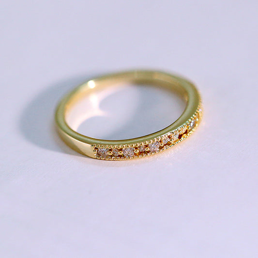 Anillo de Boda Exclusivo Estilo Europeo 18K Oro con Circonia Cúbica AAA
