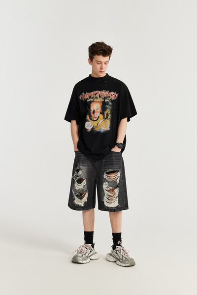 Shorts de Mezclilla Rotos Estilo Hip Hop Urbano - Image 27