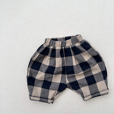 Pantalones Capri Cuadros Azul Retro para Niños - Image 13