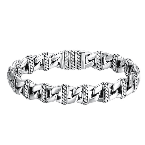 Pulsera de Plata Esterlina con Diseño de Nariz de Cerdo - Estilo Personalidad Grueso