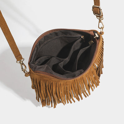 Bolso Mensajero Vintage con Borlas y Acabado Mate - Image 4