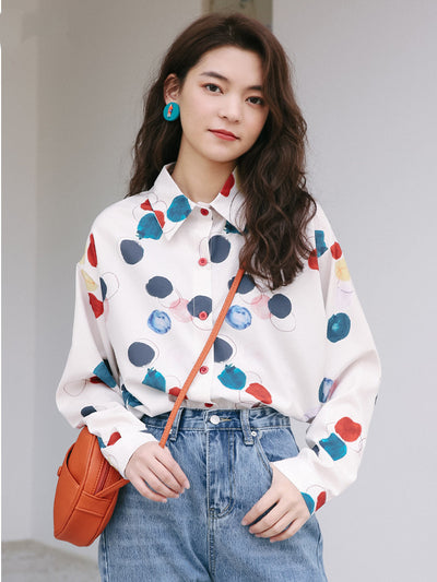 Blusa Retro Estampada Hong Kong Suelta en Chifón para Mujer - Image 7