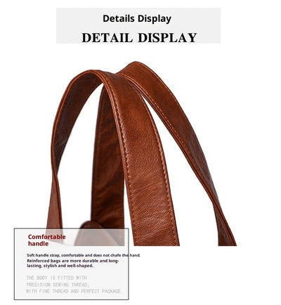 Bolso de Cuero Suave Gran Capacidad Estilo Retro Vintage - Image 23