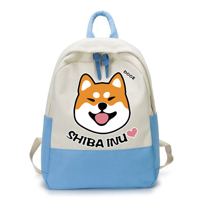 Mochila Canvas Shiba Inu Versátil para Uso Diario
