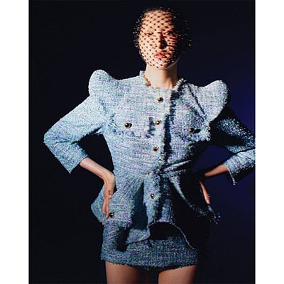 Abrigo Corto de Tweed para Mujer