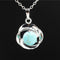 Natural Crystal Pequeño Flower Pendant Necklace 1Turquoise