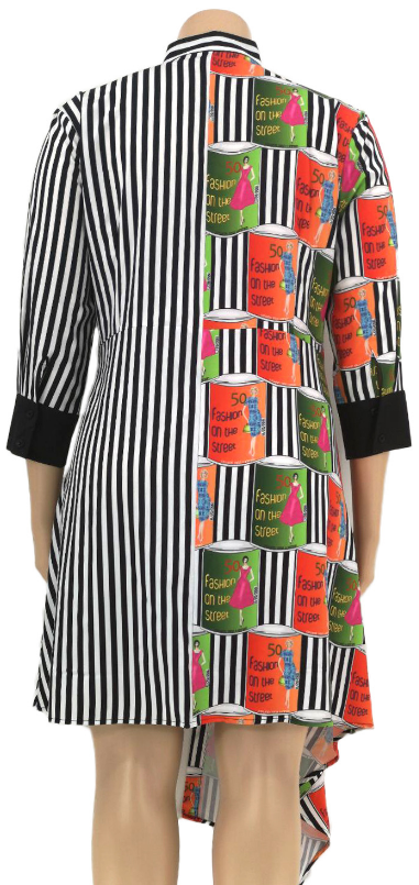 Falda Camisera con Rayas Estampadas - Image 3