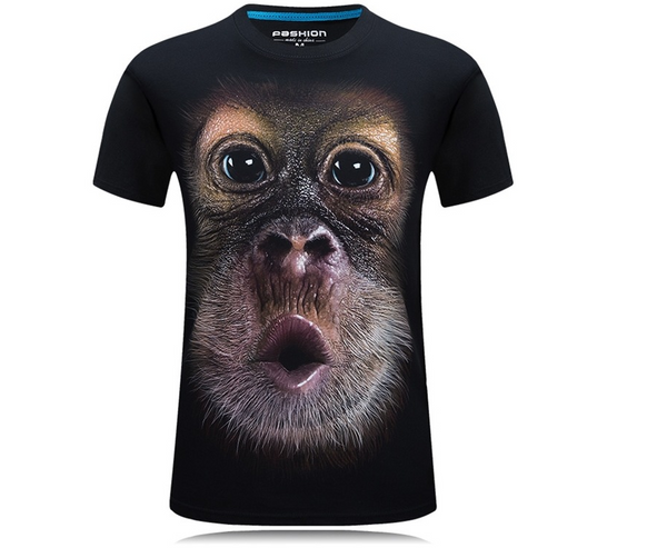 Camiseta Estampada Gorila para Hombre - Manga Corta Primavera Verano - Image 3