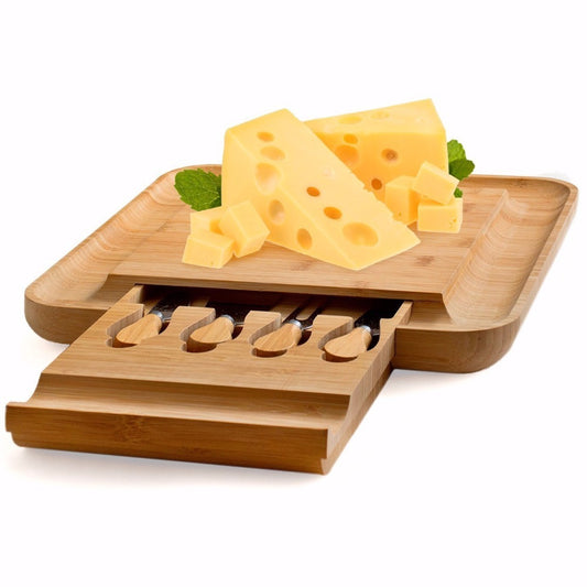 Tabla de Corte Multiusos Cuadrada con Cajón para Cuchillos y Quesos - Image 2