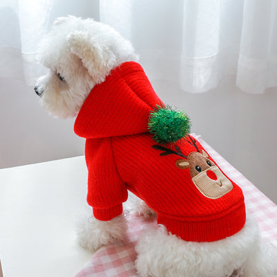 Conjunto de Ropa Navideña para Mascotas - Sudadera y Falda Alce Pareja Festiva - Image 2