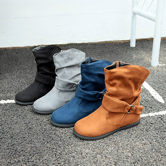Zapatos de Ante con Punta Redonda - Colección Nueva Temporada Europa y América - Image 2