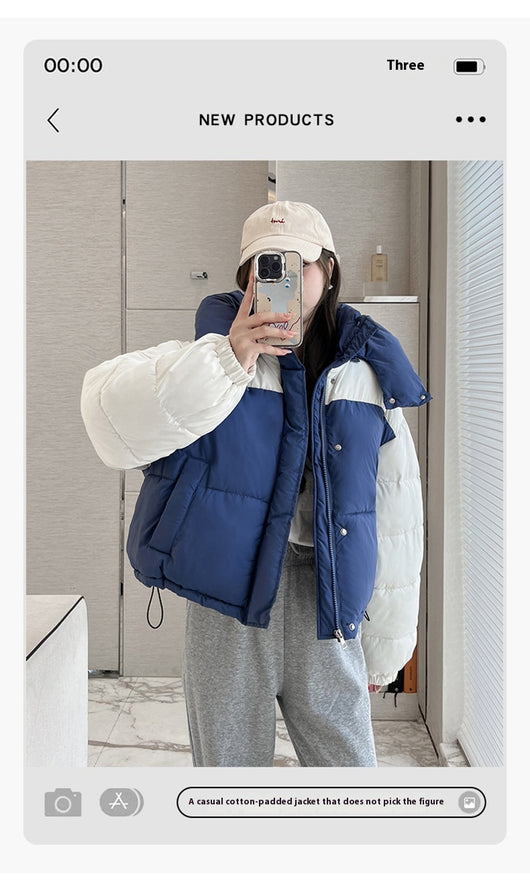 Chaqueta Corta de Algodón con Parches Contrastantes Gruesos para Mujer - Image 19