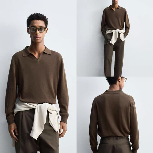 Polo Tejido de Manga Larga Clásico para Hombre - Image 8