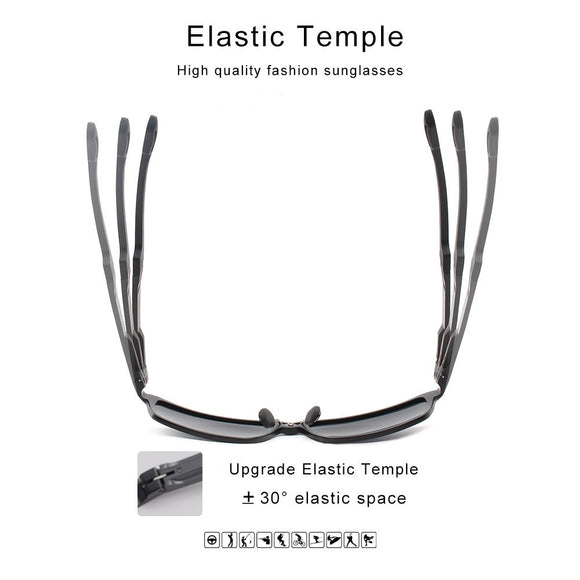 Gafas de Sol Polarizadas para Hombre Aluminio Magnesio - Lentes Rectangulares Antirreflejos