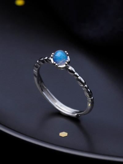 Anillo de Piedra Luna Plata Esterlina Ajustable para Mujer - Image 4