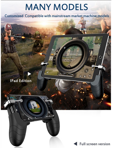 Pair of black and red mobile gaming gamepad triggers with metal buttons for smartphones, designed for enhanced gameplay. - Image 3