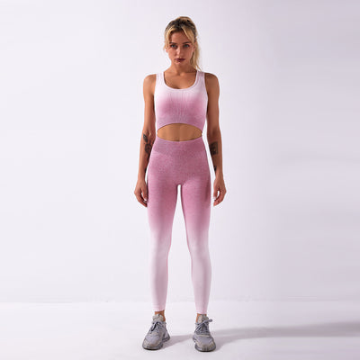 Pantalones de yoga sin costuras con degradado tie-dye y diseño calado - Image 44