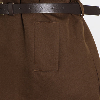 Chaleco y Pantalón Recto Talle Alto Estilo Western con Costuras - Image 16