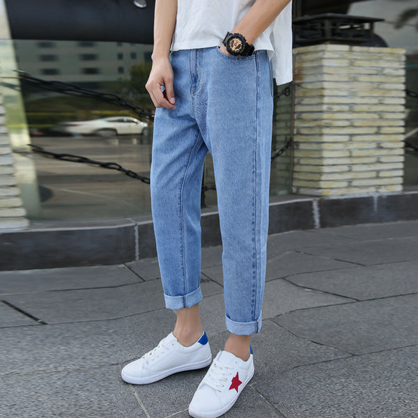 Jeans Harem Sueltos Rectos de Marca Premium para Hombre - Primavera Otoño