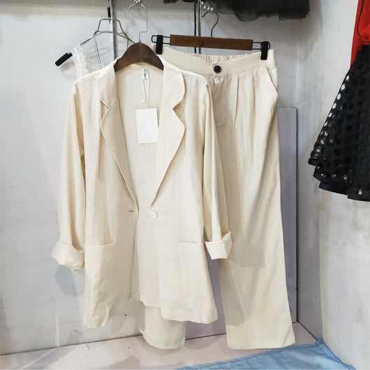 Pantalón Cropped Ancho de Lino para Mujer - Traje Casual Elegante - Image 7