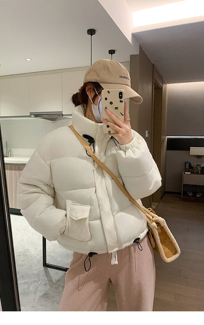 Chaqueta Acolchada Corta Estilo Coreano para Mujer - Image 11