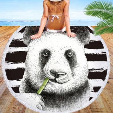 Toalla de Playa Redonda Panda Microfibra - Multiusos - Image 3