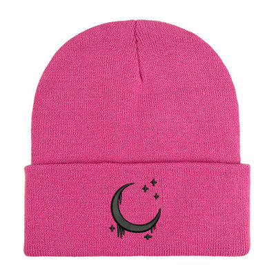 Gorro de Lana Tejido con Diseño de Luna y Estrellas para Otoño Invierno - Image 17