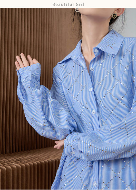 Conjunto Casual de Blusa y Shorts Azul para Mujer - Image 11