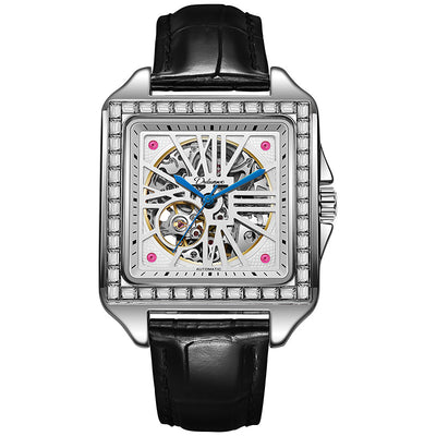 Reloj Automático de Diseño Cuadrado con Diamantes - Image 6