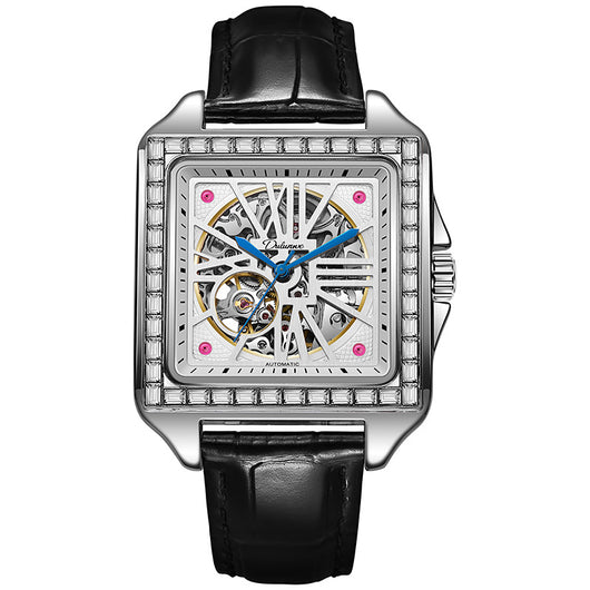 Reloj Automático de Diseño Cuadrado con Diamantes - Image 6