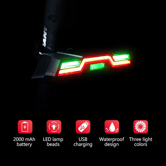 Luz Trasera para Bicicleta USB Recargable - 3 Colores - Image 2