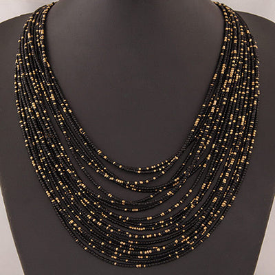Collar Bohemio Multicapas con Cuentas de Arroz - Image 3
