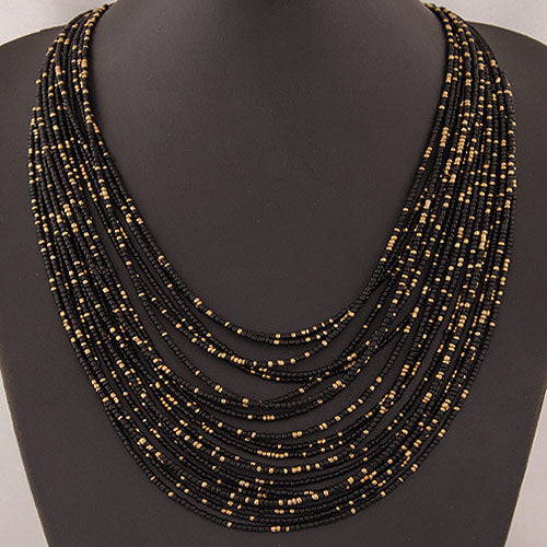Collar Bohemio Multicapas con Cuentas de Arroz - Image 3