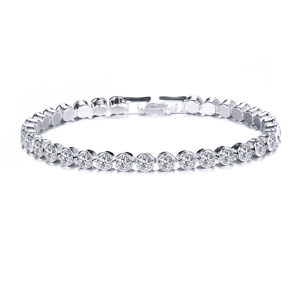 Pulsera de Diamantes en Fila Única con Cristal Romano