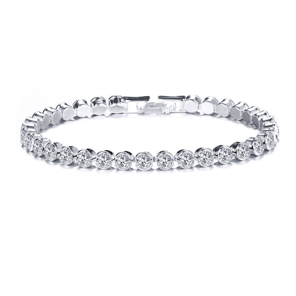 Pulsera de Diamantes en Fila Única con Cristal Romano