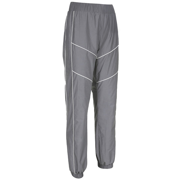 Pantalones Deportivos Casuales Talle Alto Reflectantes - Tendencia Primavera