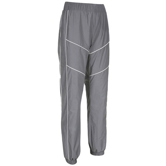 Pantalones Deportivos Casuales Talle Alto Reflectantes - Tendencia Primavera - Image 2