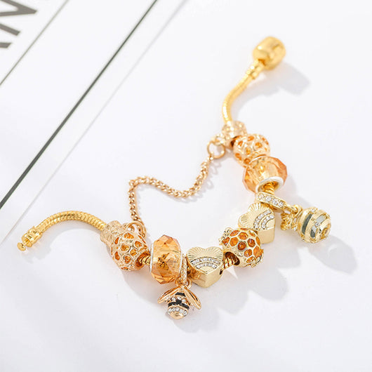 Pulsera Dorada de Abeja para Mujer - Aleación DIY Estilo Europeo - Image 3