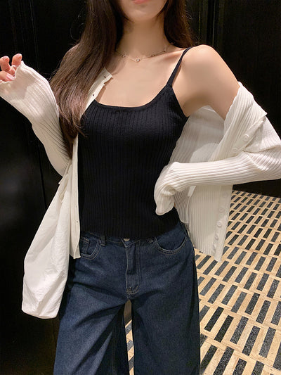 Cardigan Tejido Abotonado para Mujer con Chaleco Integrado - Image 32