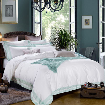 Juego de Cama Blanco 4 Piezas Algodón Puro Estilo Europeo - Image 13
