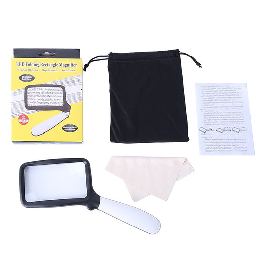Lupa Rectangular Plegable con Luz LED para Lectura y Detalles - Image 2