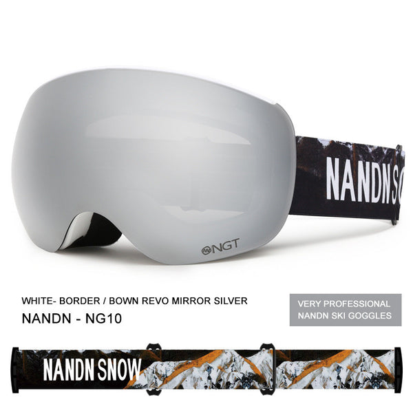 Gafas de Esquí Esféricas Doble Lente Anti-Empañamiento con Magnético para Hombre y Mujer