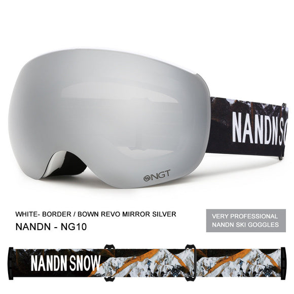 Gafas de Esquí Esféricas Doble Lente Anti-Empañamiento con Magnético para Hombre y Mujer