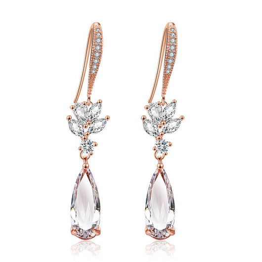 Aretes de Boda Gota de Agua Coreanos Largos - Image 3