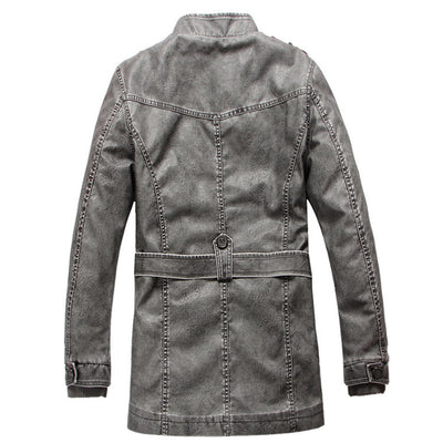 Abrigo Trench de Cuero para Hombre - Image 2