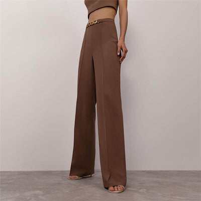 Conjunto de Pantalón Casual Cintura Alta con Top Tubo Encadenado - Image 4