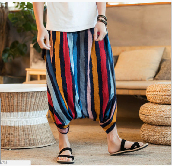 Pantalones Cortos Nepaleses a Rayas