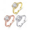 Anillo Oro Rosado Mujer con Circonia y Diamante - Diseño Europeo Moderno